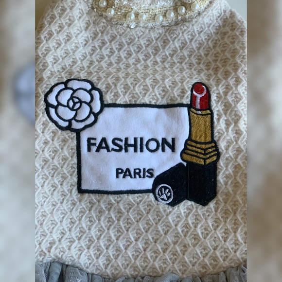 Chewnel COCO tweed Camellia flower dog dress - Picture 4 of 8